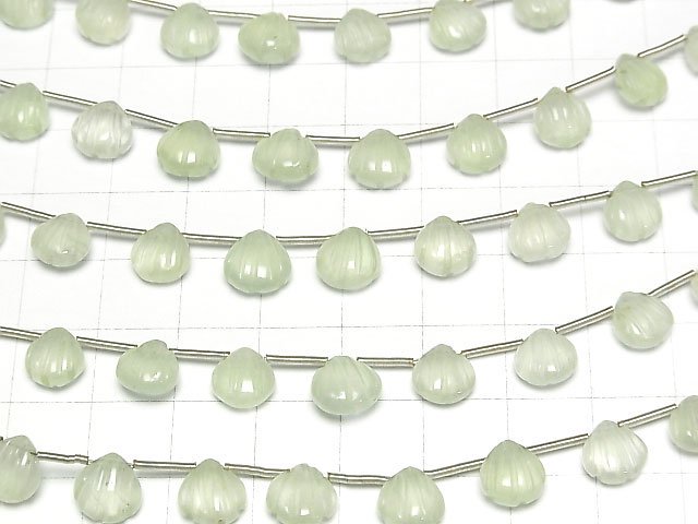 [Video]High Quality Prehnite AA++ Carved Chestnut 1strand beads (aprx.6inch/15cm)