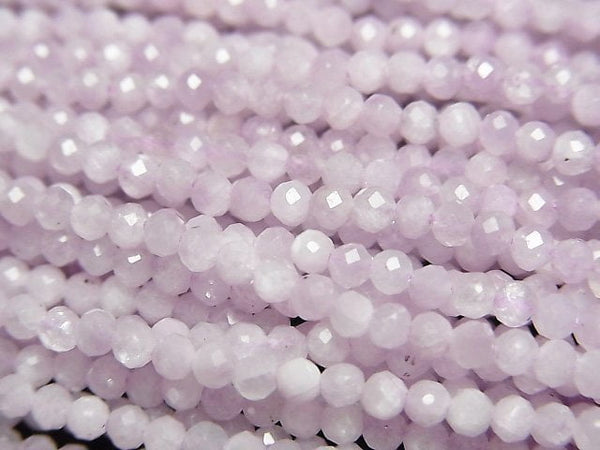 [Video]High Quality! Nigerian Kunzite AA+ Faceted Round 2.5mm 1strand beads (aprx.15inch/37cm)