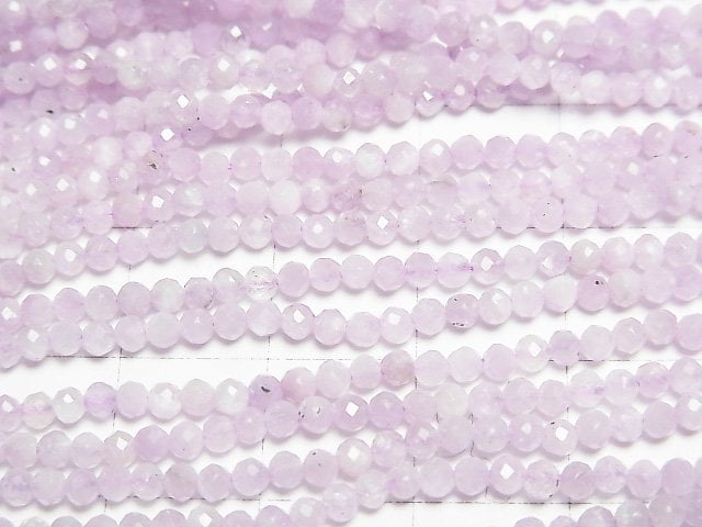 [Video]High Quality! Nigerian Kunzite AA+ Faceted Round 2.5mm 1strand beads (aprx.15inch/37cm)