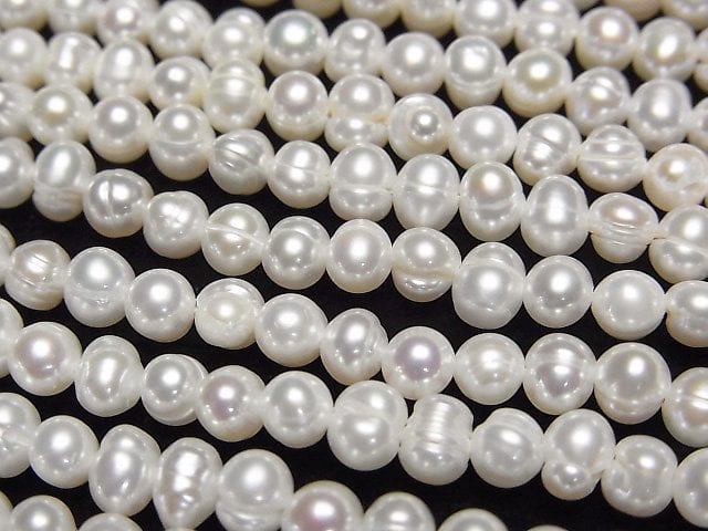 [Video] Fresh Water Pearl AA White Potato 4-5mm 1strand beads (aprx.14inch/34cm)