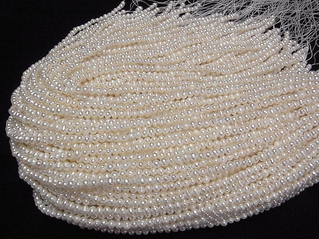 [Video] Fresh Water Pearl AA White Potato 4-5mm 1strand beads (aprx.14inch/34cm)