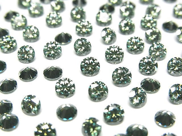 [Video] Moissanite AAA Loose stone Round Faceted 4x4mm [Green] 3pcs