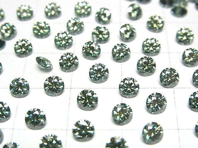 [Video] Moissanite AAA Loose stone Round Faceted 4x4mm [Green] 3pcs