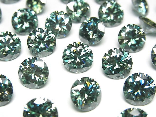 [Video] Moissanite AAA Loose stone Round Faceted 8x8mm [Green] 1pc