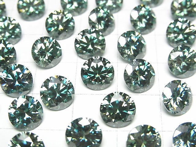 [Video] Moissanite AAA Loose stone Round Faceted 8x8mm [Green] 1pc