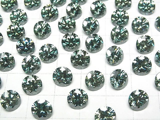 [Video] Moissanite AAA Loose stone Round Faceted 8x8mm [Green] 1pc