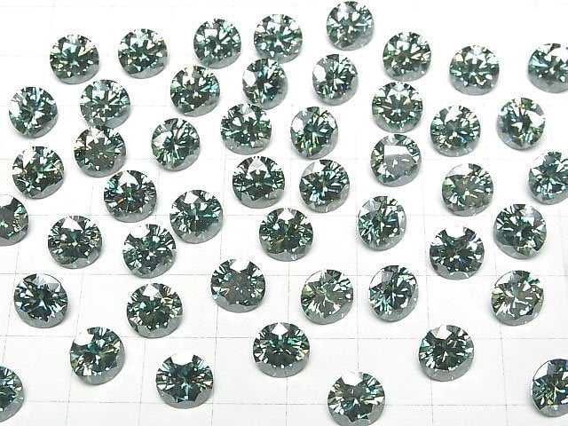 [Video] Moissanite AAA Loose stone Round Faceted 8x8mm [Green] 1pc