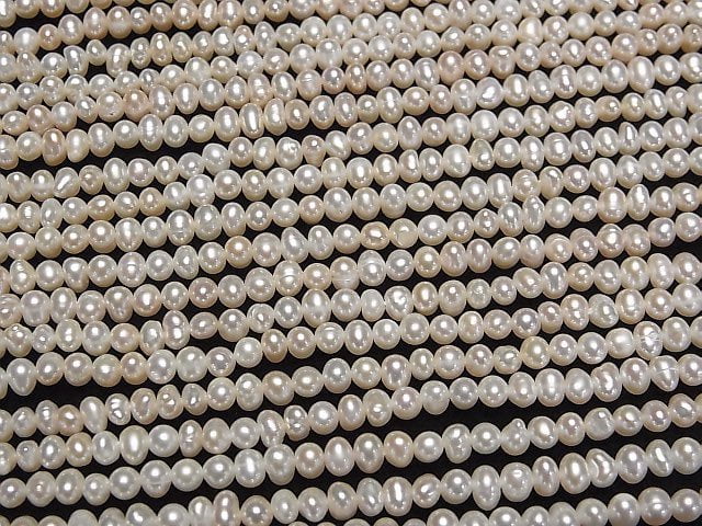 [Video] Fresh Water Pearl AA++ Natural Light Pink Orange Potato -Rondelle 4mm 1strand beads (aprx.14inch/34cm)