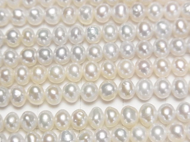 [Video] Fresh Water Pearl AA++ Potato 4.5-5mm White 1strand beads (aprx.15inch/37cm)