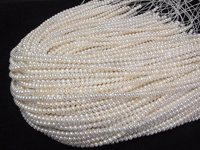 [Video] Fresh Water Pearl AA++ Potato 4.5-5mm White 1strand beads (aprx.15inch/37cm)