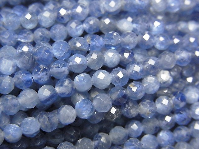 [Video] High Quality! Kyanite AA++ Faceted Round 3mm 1strand beads (aprx.15inch/38cm)