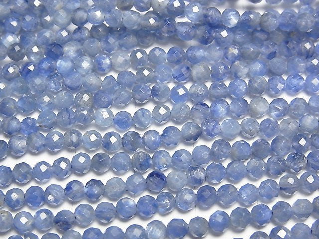 [Video] High Quality! Kyanite AA++ Faceted Round 3mm 1strand beads (aprx.15inch/38cm)