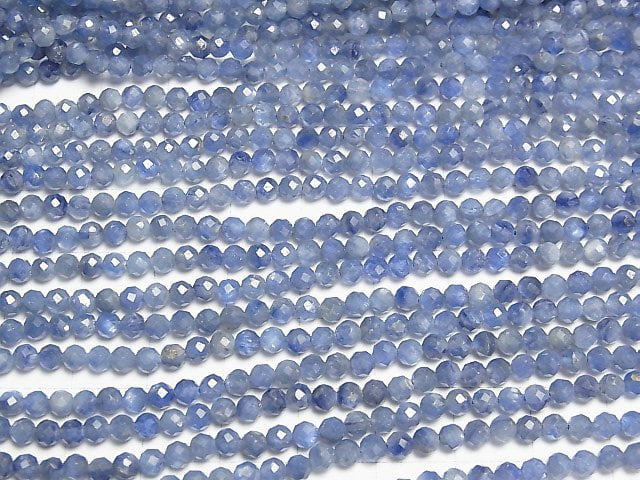 [Video] High Quality! Kyanite AA++ Faceted Round 3mm 1strand beads (aprx.15inch/38cm)