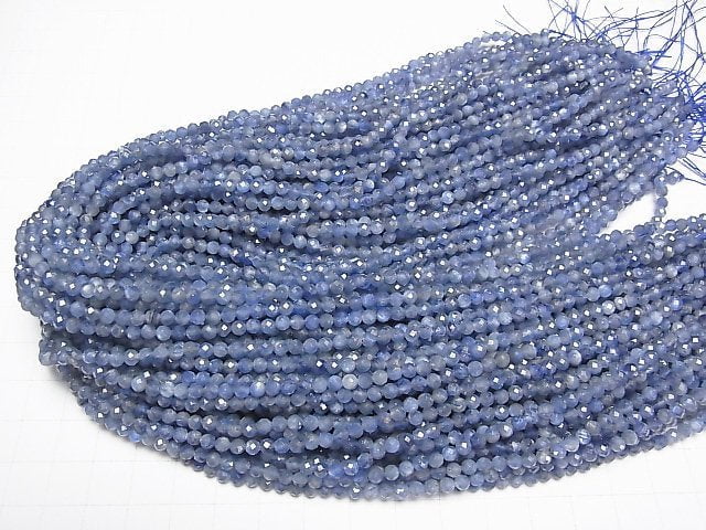 [Video] High Quality! Kyanite AA++ Faceted Round 3mm 1strand beads (aprx.15inch/38cm)