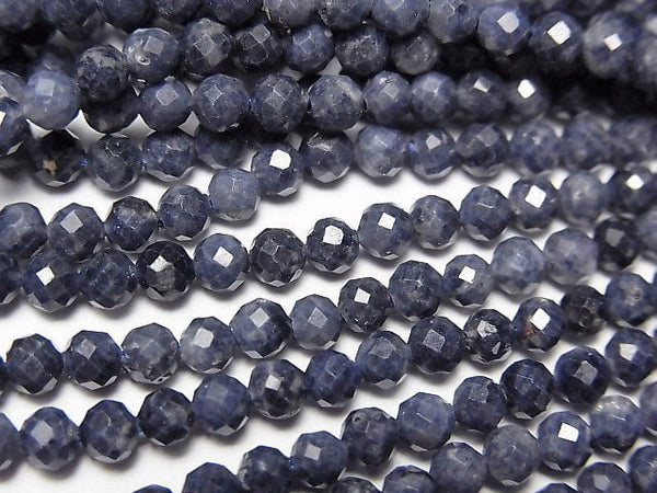 [Video]High Quality! Sapphire AA Faceted Round 3mm 1strand beads (aprx.15inch/37cm)