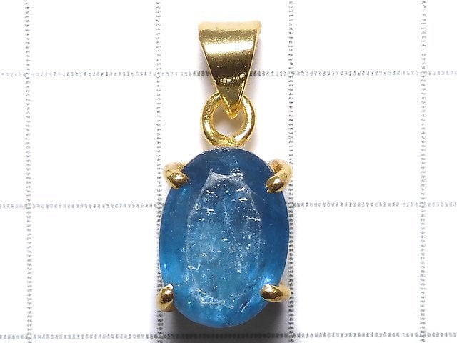 [Video][One of a kind] Indigo Blue Kyanite AAA- Pendant 18KGP NO.44