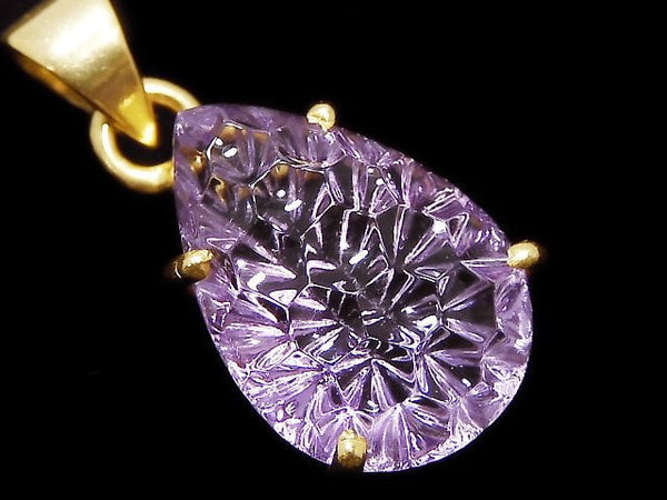 [Video][One of a kind] High Quality Amethyst AAA Pendant 18KGP NO.14