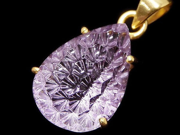 [Video][One of a kind] High Quality Amethyst AAA Pendant 18KGP NO.17