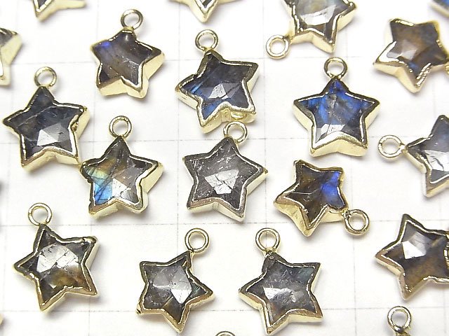 [Video]Labradorite Star Charm Gold color 2pcs