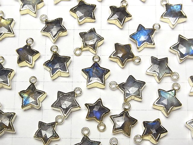 [Video]Labradorite Star Charm Gold color 2pcs