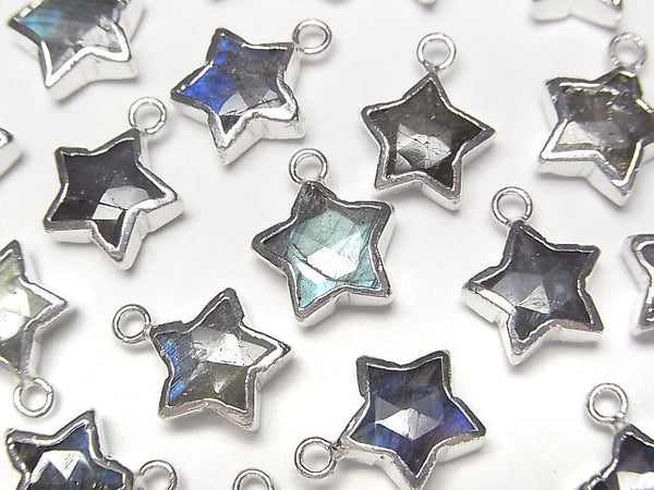 [Video]Labradorite Star Charm Silver color 2pcs