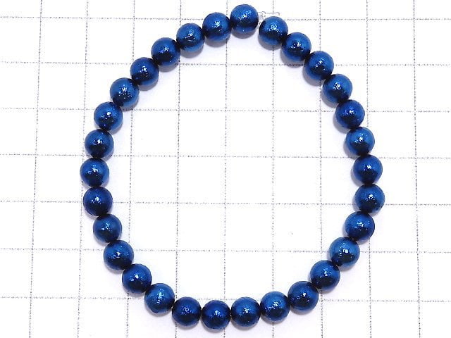 [Video][One of a kind] Meteorite (Altai meteorite) Round 6mm Blue Bracelet NO.2