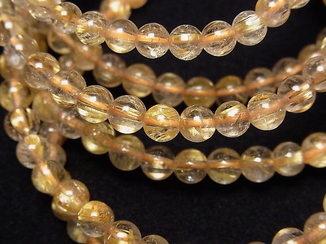 [Video]Rutilated Quartz AAA- Round 5mm Bracelet