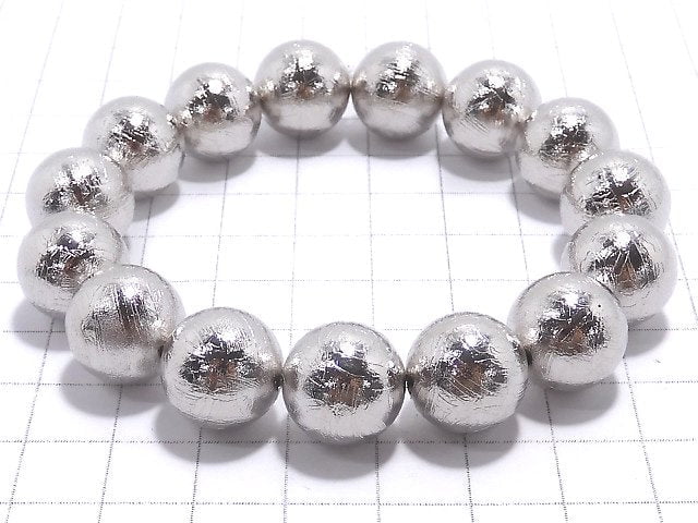 [Video][One of a kind] Meteorite (Altai meteorite) Round 14mm Bracelet NO.1