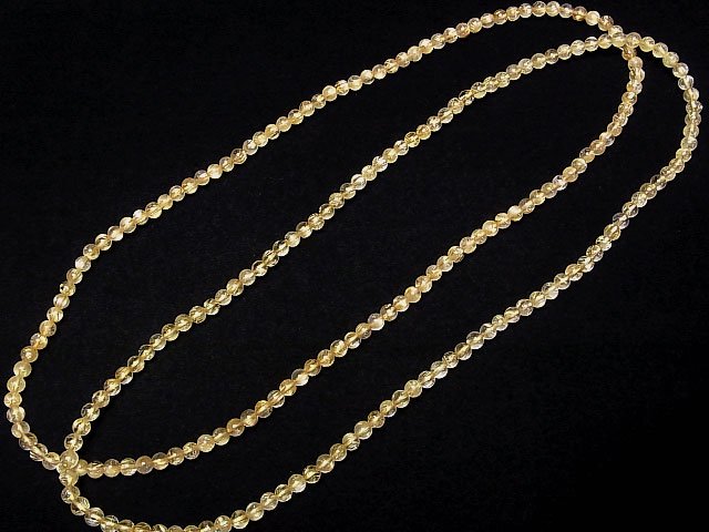 [Video]Rutilated Quartz AAA- Round 5.5mm half or 1strand beads (aprx.21inch/52cm)