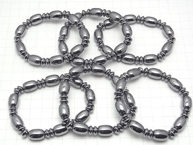 [Video] Terahertz Rice 14x10x10mm & Rondelle 8x8x4mm Bracelet