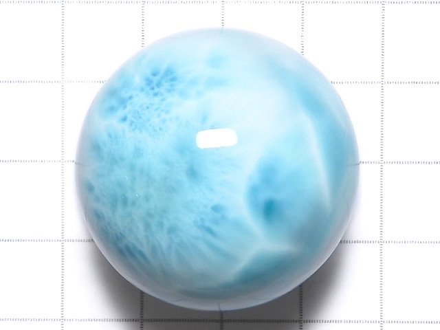 [Video][One of a kind] Larimar Pectolite AAA Sphere, Round 32mm 1pc NO.109