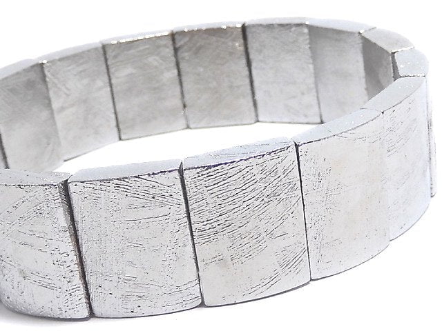 [Video][One of a kind] Meteorite (Muonionalusta) 2-hole Rectangle Bracelet NO.1