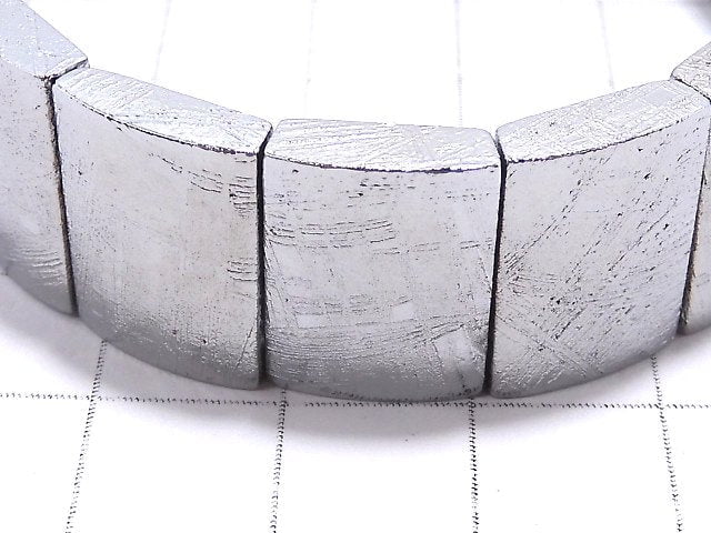 [Video][One of a kind] Meteorite (Muonionalusta) 2-hole Rectangle Bracelet NO.1