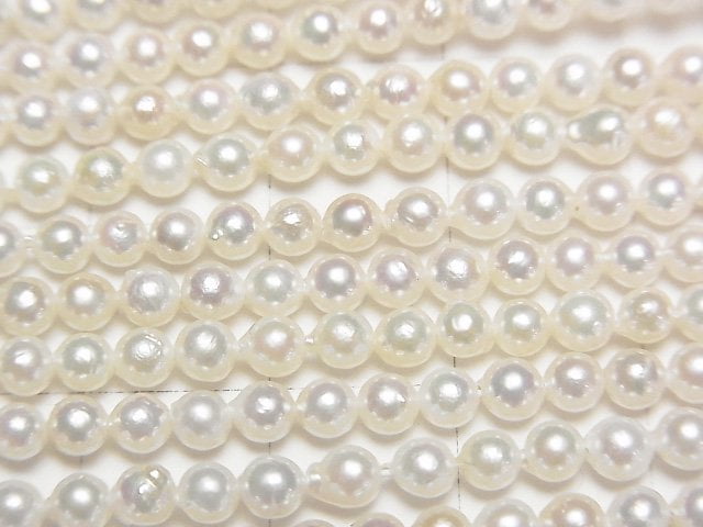 [Video] Fresh Water Pearl AAA- Round 3-3.5mm White 1strand beads (aprx.15inch/37cm)