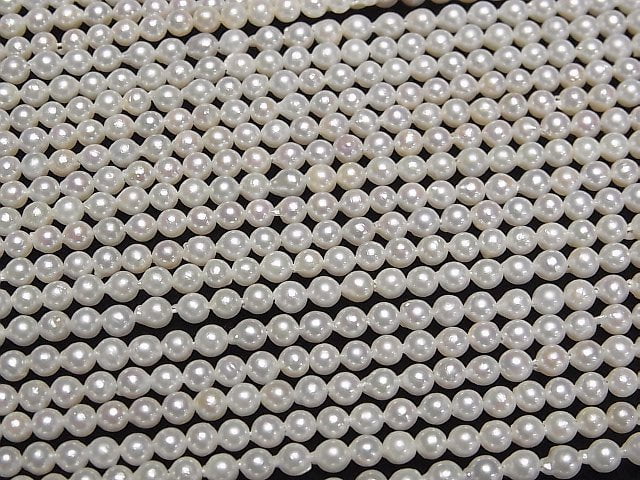 [Video] Fresh Water Pearl AAA- Round 3-3.5mm White 1strand beads (aprx.15inch/37cm)