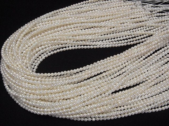 [Video] Fresh Water Pearl AAA- Round 3-3.5mm White 1strand beads (aprx.15inch/37cm)