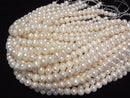 [Video] Fresh Water Pearl AA Wrinkle Potato 10mm White 1strand beads (aprx.13inch/33cm)
