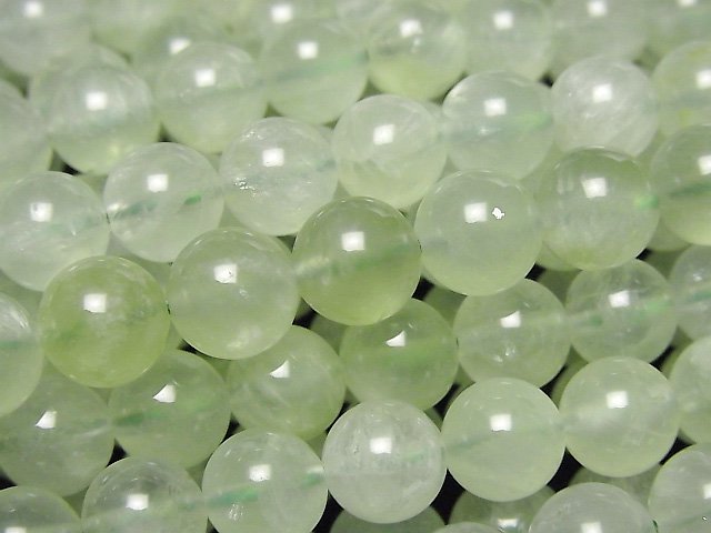 [Video]Prehnite AAA- Round 8mm half or 1strand beads (aprx.15inch/36cm)