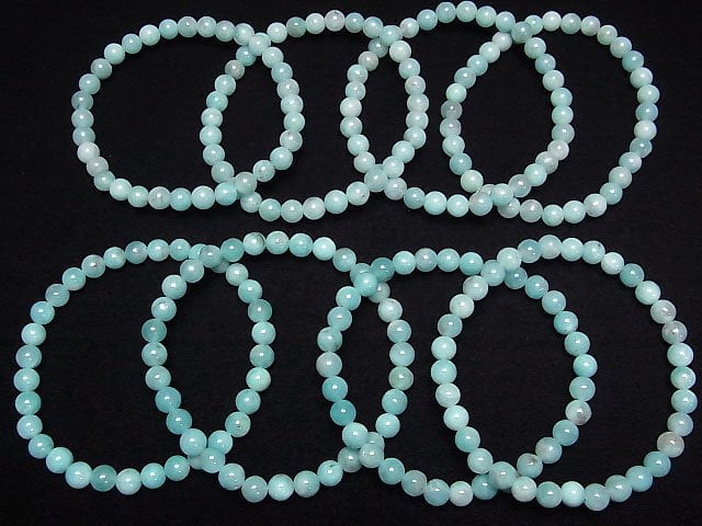 [Video] Peruvian Amazonite AA Round 6mm Bracelet