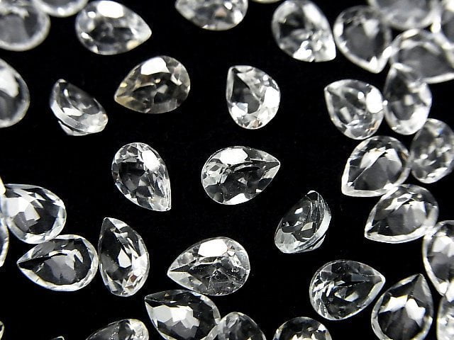 [Video]High Quality White Topaz AAA Loose stone Pear shape Faceted 7x5mm 5pcs