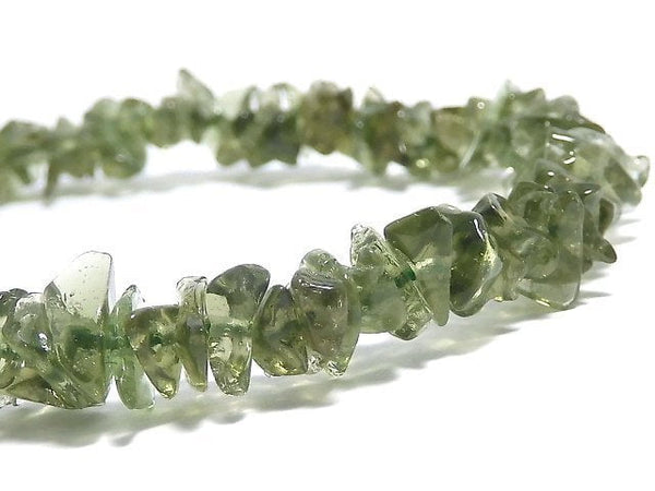 [Video][One of a kind] Moldavite AAA Chips (Small Nugget) Bracelet NO.2