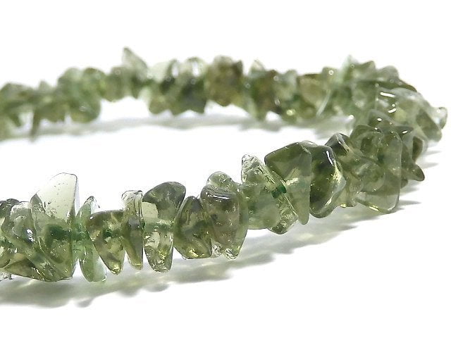 [Video][One of a kind] Moldavite AAA Chips (Small Nugget) Bracelet NO.2