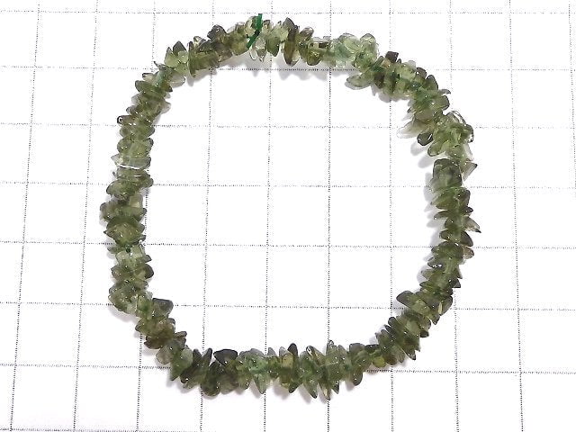 [Video][One of a kind] Moldavite AAA Chips (Small Nugget) Bracelet NO.2