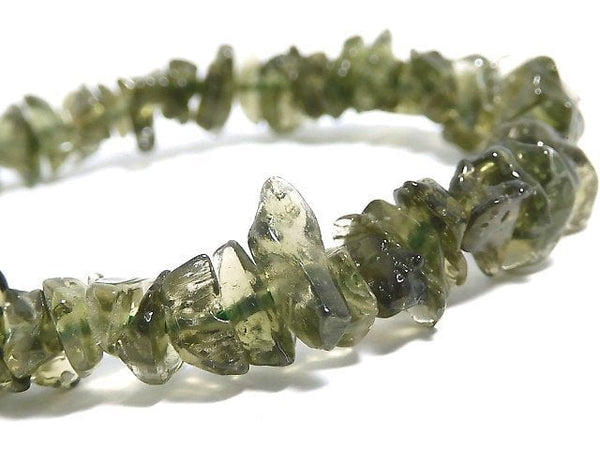 [Video][One of a kind] Moldavite AAA Chips (Small Nugget) Bracelet NO.6