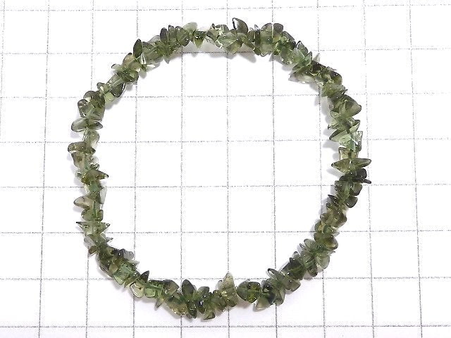 [Video][One of a kind] Moldavite AAA Chips (Small Nugget) Bracelet NO.7