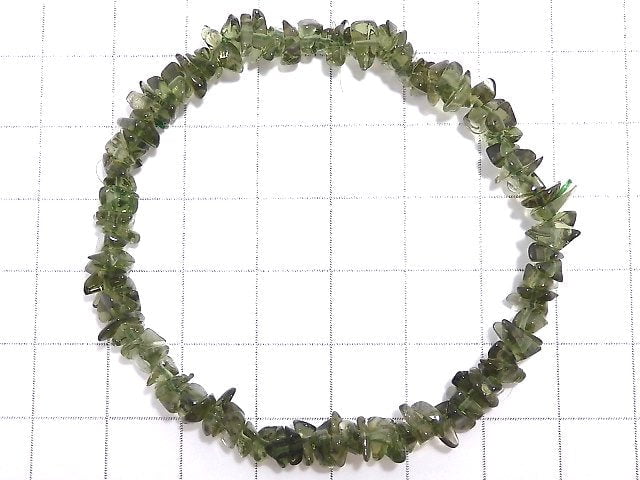 [Video][One of a kind] Moldavite AAA Chips (Small Nugget) Bracelet NO.8