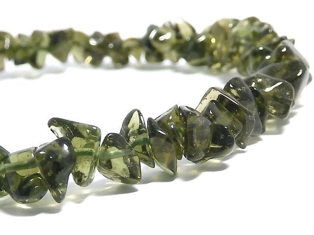 [Video][One of a kind] Moldavite AAA Chips (Small Nugget) Bracelet NO.9