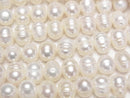 [Video] Fresh Water Pearl AA Wrinkle Potato 8-10mm White 1strand beads (aprx.14inch/34cm)