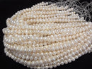 [Video] Fresh Water Pearl AA Wrinkle Potato 8-10mm White 1strand beads (aprx.14inch/34cm)