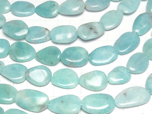 [Video] Peruvian Amazonite AA Flat Nugget half or 1strand beads (aprx.15inch/36cm)